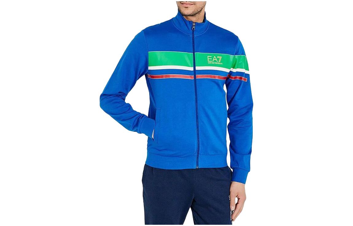 Emporio Armani Blue Letter Print Zip-Up Hoodie 3ZPMA5-PJ05Z-1598