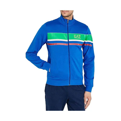 Emporio Armani Blue Letter Print Zip-Up Hoodie 3ZPMA5-PJ05Z-1598