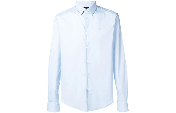 Order Camisa Casual de Manga Larga Emporio Armani Azul con Logo Bordado. 8N1C09-1N06Z-0784