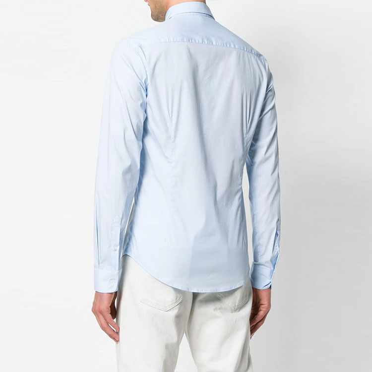 Shop Camisa Casual de Manga Larga Emporio Armani Azul con Logo Bordado. 8N1C09-1N06Z-0784