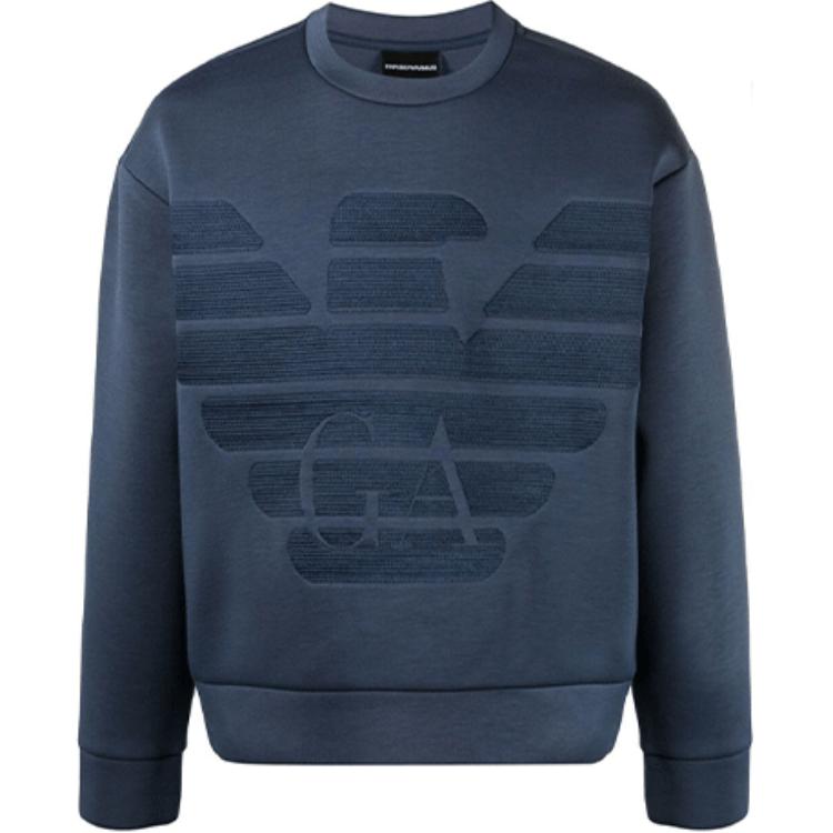 Emporio Armani Blue Logo Embroidered Long Sleeve Sweatshirt 3K1MD5-1JUWZ-0986