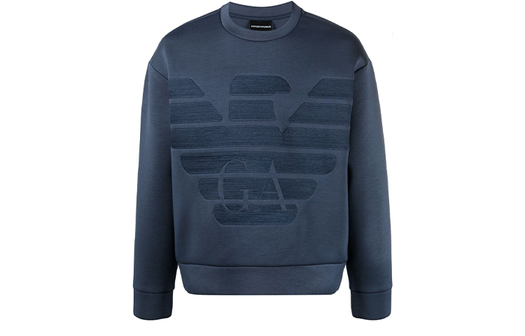 Emporio Armani Blue Logo Embroidered Long Sleeve Sweatshirt 3K1MD5-1JUWZ-0986 圖 2