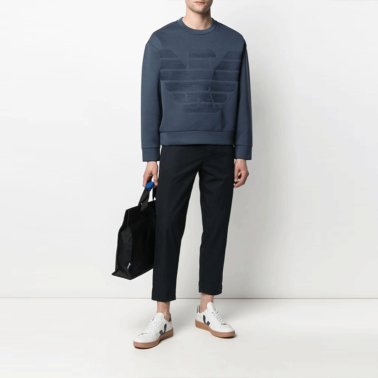 Emporio Armani Blue Logo Embroidered Long Sleeve Sweatshirt 3K1MD5-1JUWZ-0986 圖 3