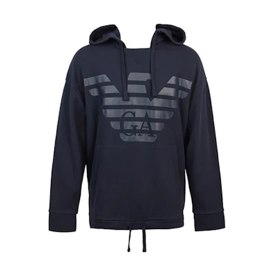 Emporio Armani Blue Logo Loose Fit Hoodie 111868-9A560-00135