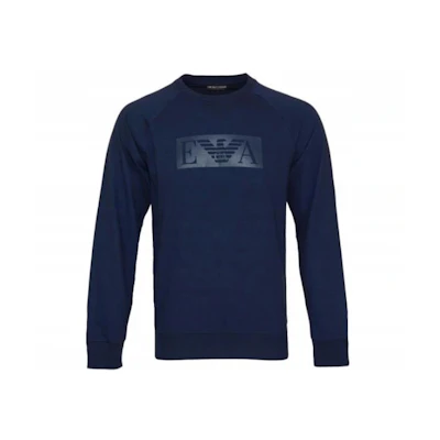 Emporio Armani Blue Logo Print Crewneck Sweatshirt Long Sleeve 111062-0A566-00135