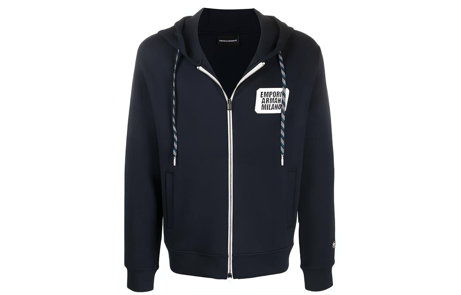 Emporio Armani Blue Logo Zip-Up Hoodie Jacket 3H1MN4-1JHSZ-F981