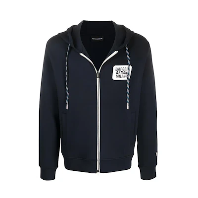 Emporio Armani Blue Logo Zip-Up Hoodie Jacket 3H1MN4-1JHSZ-F981