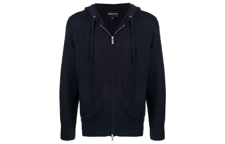 Emporio Armani Blue Logo Zip-Up Hoodie Jacket 6K1BY5-1MFLZ-0920
