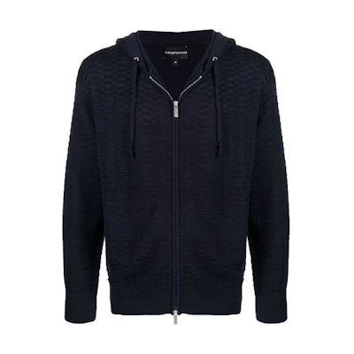 Emporio Armani Blue Logo Zip-Up Hoodie Jacket 6K1BY5-1MFLZ-0920
