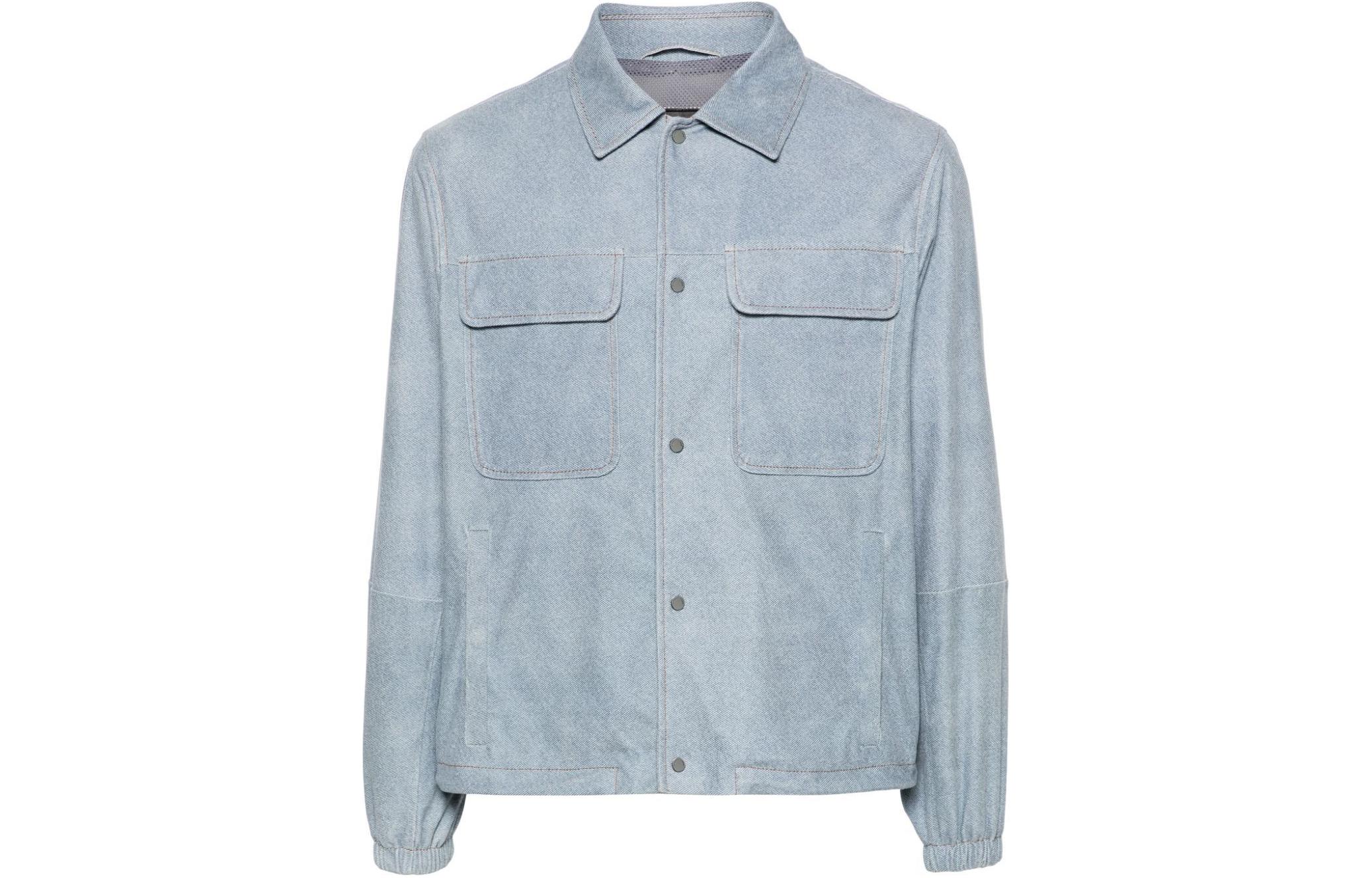 Emporio Armani Blue Long-Sleeve Solid Single-Breasted Jacket E31R7A-F1P7A-0011