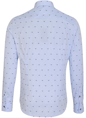 Emporio Armani 藍色長袖襯衫搭配老鷹標誌 6H1C80-1NC1Z-F702 Sizing Emporio Armani 藍色長袖襯衫搭配老鷹標誌 6H1C80-1NC1Z-F702