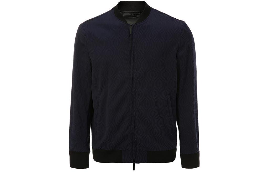 Emporio Armani Blue Patchwork Graphic Print Zip-Up Jacket 3H1BE0-1N7WZ-F937