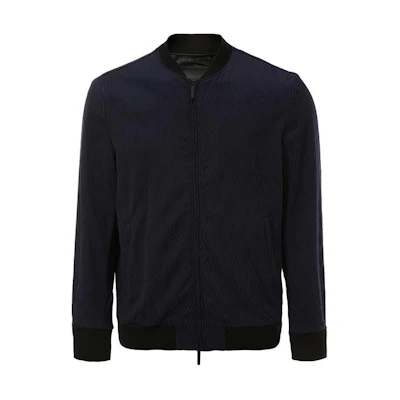 Emporio Armani Blue Patchwork Graphic Print Zip-Up Jacket 3H1BE0-1N7WZ-F937