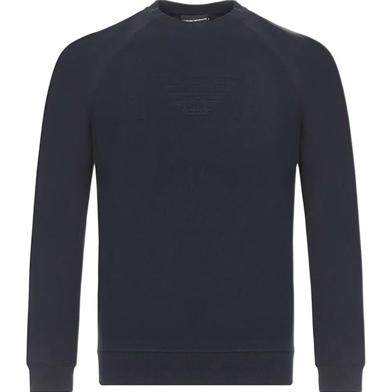 Emporio Armani Blue Raglan Sleeve Cotton Crewneck Sweatshirt 6Z1M68-1J04Z-0922