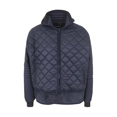 Emporio Armani Blue Relaxed Fit Zip-Up Cotton Jacket with Waist Tie 6R1B6S-1K25Z-0922