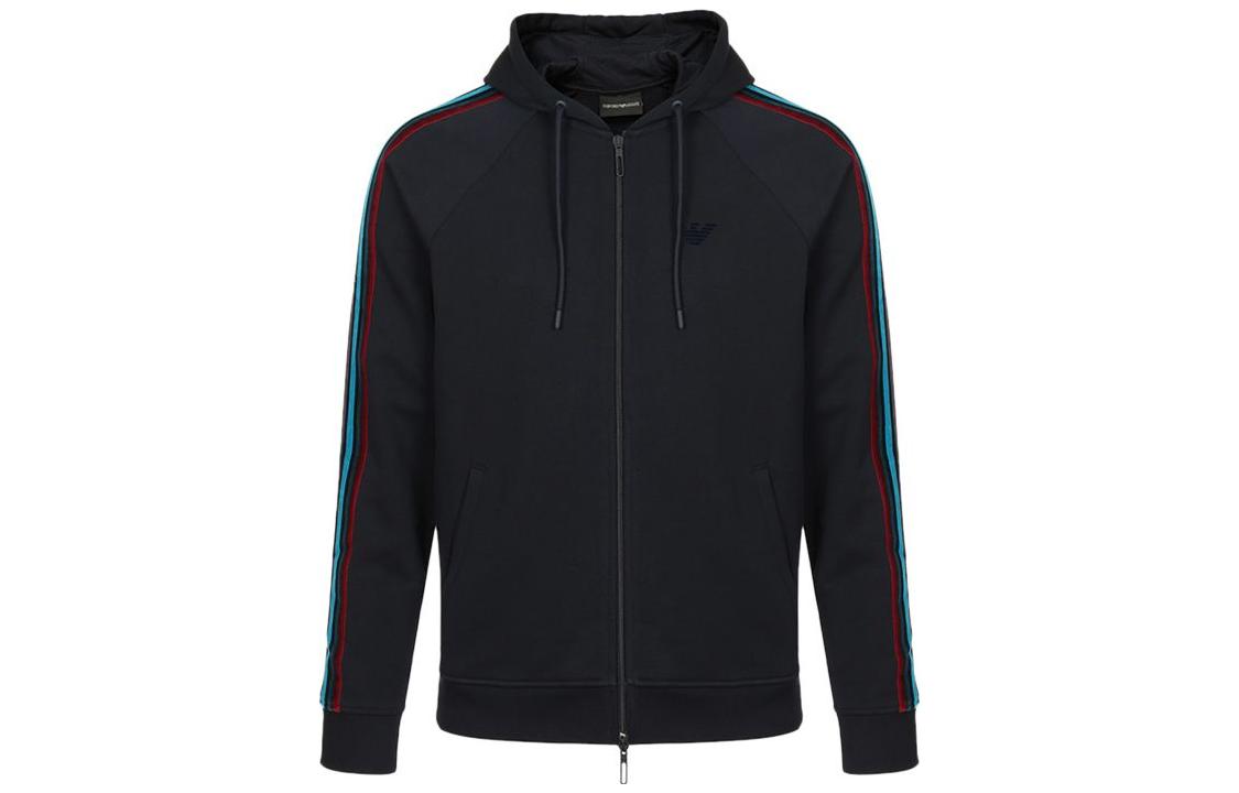 Emporio Armani Blue Stripe Trim Zip-Up Hoodie 6G1MD6-1J36Z-0922