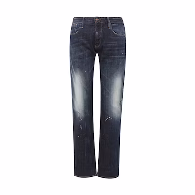 EMPORIO ARMANI Blue Washed Denim Jeans with Pocket Design. 3K1J06-1DY3Z-0942