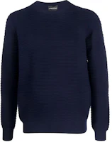 Emporio Armani Blue Wool Pullover Sweater - Solid Color Crewneck. 6K1MV7-1M08Z-0922 Emporio Armani Blue Wool Pullover Sweater - Solid Color Crewneck. 6K1MV7-1M08Z-0922