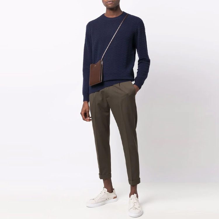 Emporio Armani Blue Wool Pullover Sweater - Solid Color Crewneck. 6K1MV7-1M08Z-0922 圖 3