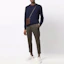 Lookbook Emporio Armani 藍色羊毛圓領毛衣 - 素色設計襯衫。 6K1MV7-1M08Z-0922