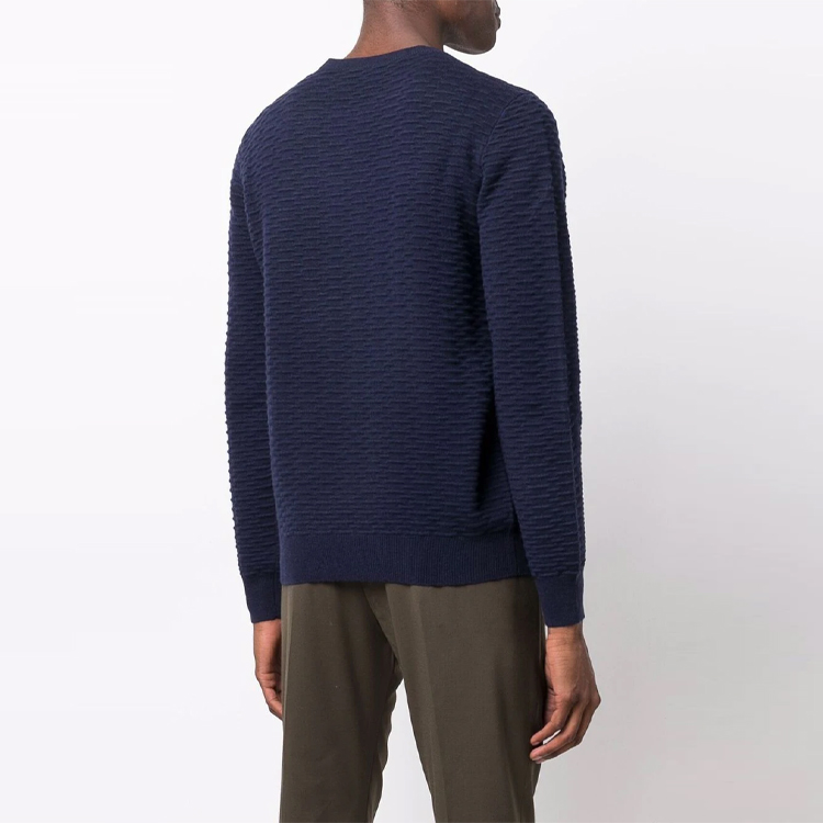 Emporio Armani Blue Wool Pullover Sweater - Solid Color Crewneck. 6K1MV7-1M08Z-0922 圖 5