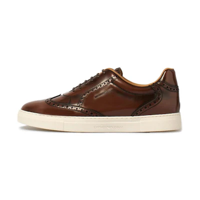 Emporio Armani Brogue Low Top 'Brown Leather'