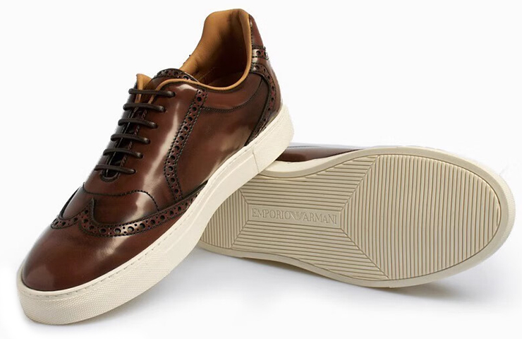 Emporio Armani Brogue Low Top 'Brown Leather' 圖 5