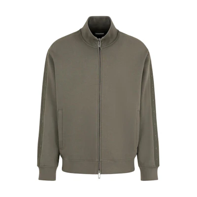Emporio Armani Brown-Green Logo Embroidery Long-Sleeve Jacket 6D1MA8-1JHSZ-06K0
