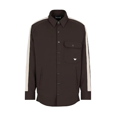 Emporio Armani Brown Casual Jacket with Contrast Trim and Button Closure 6R1MF4-1JHSZ-05A6