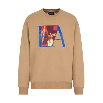 Emporio Armani Brown Graphic Logo Crewneck Sweatshirt 6R1M6X1-JT2Z1-0120