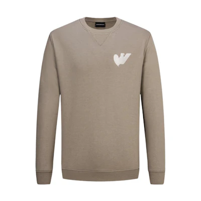 Emporio Armani Brown Logo Print Loose Fit Crewneck Sweatshirt FW22 6L1MB5-1JQNZ-0137