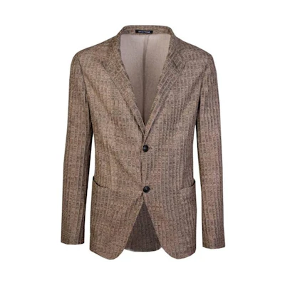 Emporio Armani Brown Single-Breasted Slim-Fit Long-Sleeve Jacket 23MG182