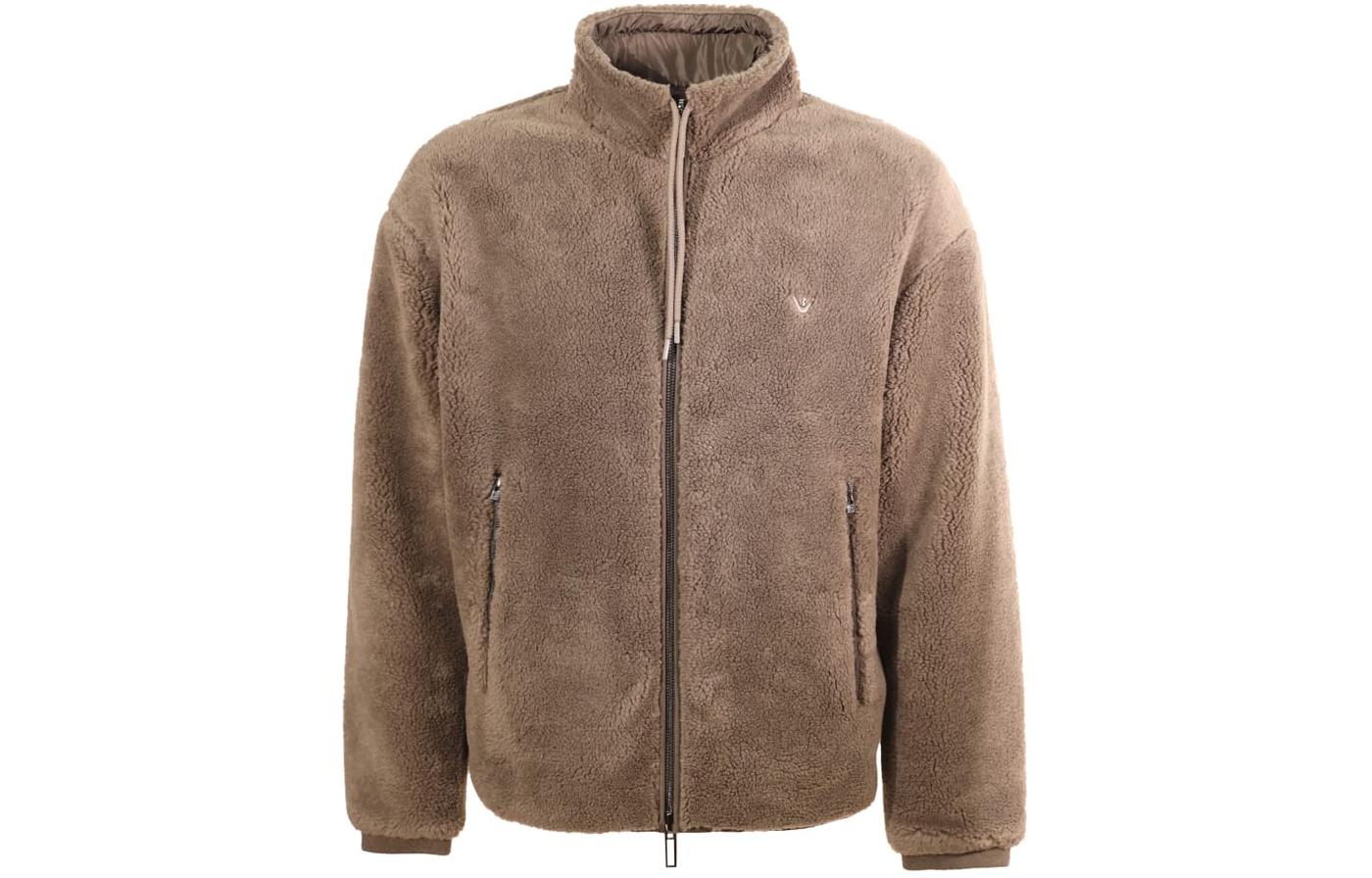 Emporio Armani Brown Solid Zip-Up Jacket with Logo 6R1MG8-1JOAZ-0440