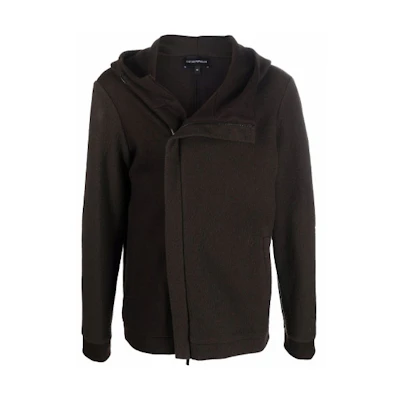 Emporio Armani Brown Wool Hooded Jacket 6K1B6P-1-JT5Z