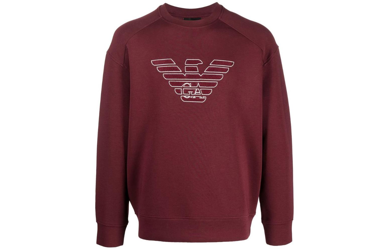 Emporio Armani Burgundy Eagle Logo Crewneck Sweatshirt 6L1ML8-1JHSZ-0385