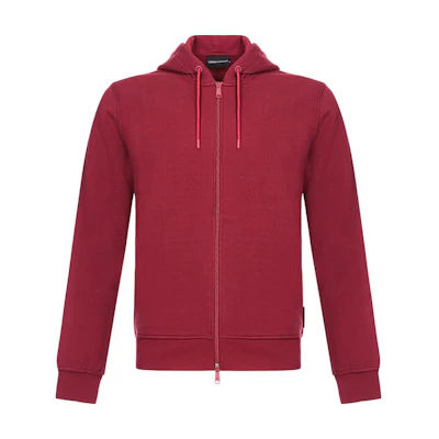 Emporio Armani Burgundy Hoodie Sweater Jacket Top 3Z1M75-1J31Z-0393