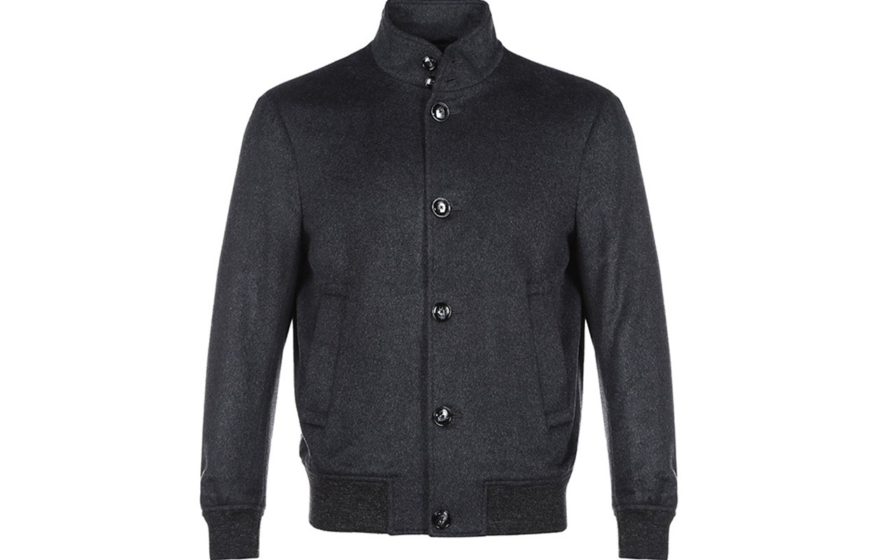 Emporio Armani Button-Up Long Sleeve Jacket in Ash Gray 6H1BE2-1NYBZ-0669