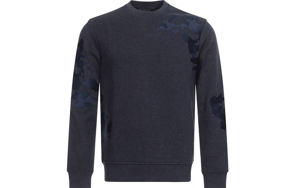 Emporio Armani Camouflage Embroidered Crewneck Sweatshirt - Blue/Gray 6Z1MB2-1J41Z-0955