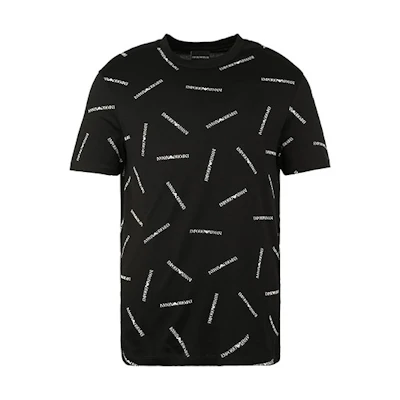 EMPORIO ARMANI Casual All-Over Print Black T-Shirt 3H1TD7-1J30Z-F928