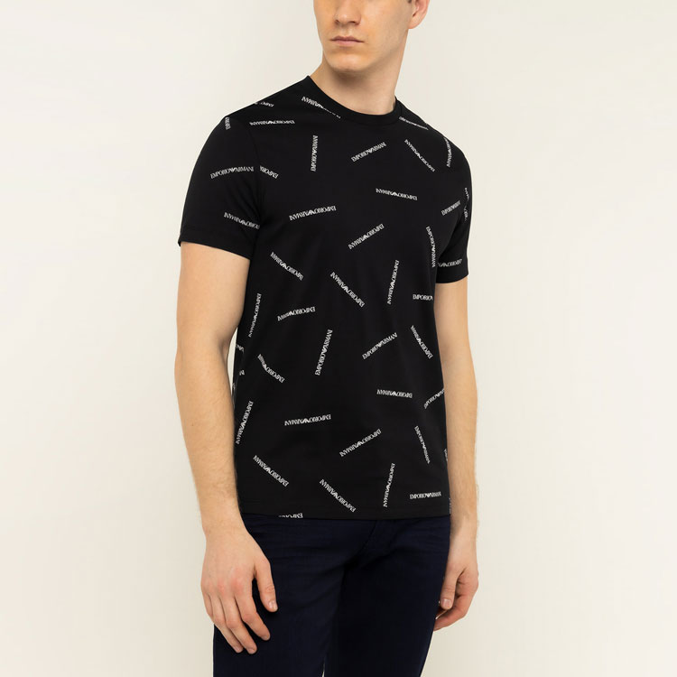 Details for エンポリオ アルマーニ カジュアル オールオーバープリント ブラック Tシャツ 3H1TD7-1J30Z-F928