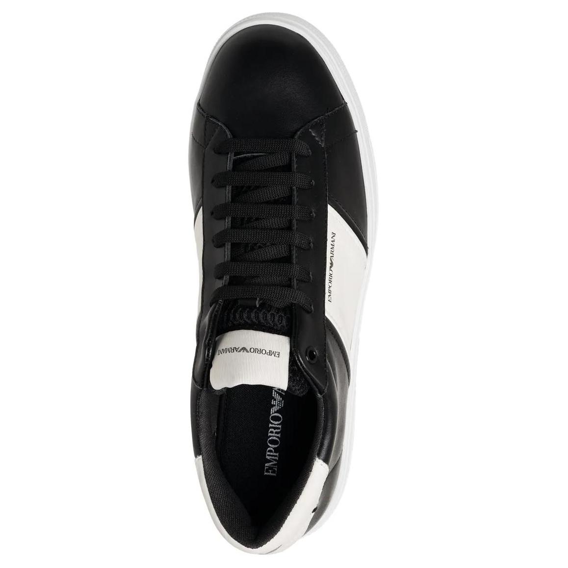 Shop エンポリオ アルマーニ カジュアルスニーカー 黒白 X4X570XN010Q475