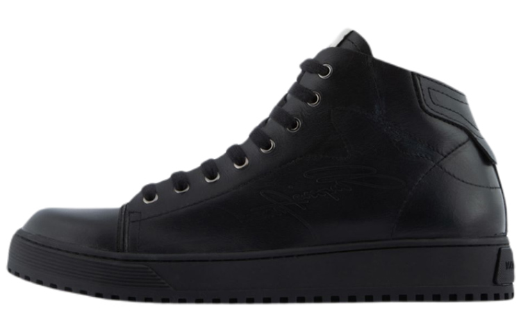 Buy Emporio Armani Sneaker Mid-Top in Pelle con Logo Classico ''Nero'' X4Z101XN163K001
