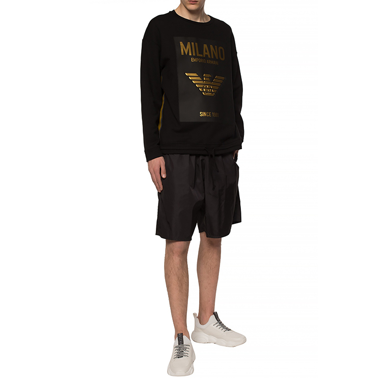 Emporio Armani Classic Logo Patch Drawstring Hoodie Black 3H1M72-1JPHZ-0002 圖 3