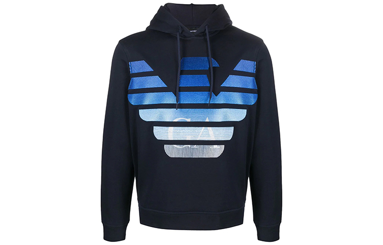 Emporio Armani Classic Logo Print Hoodie in Black 3H1MN6-1JVTZ-F989