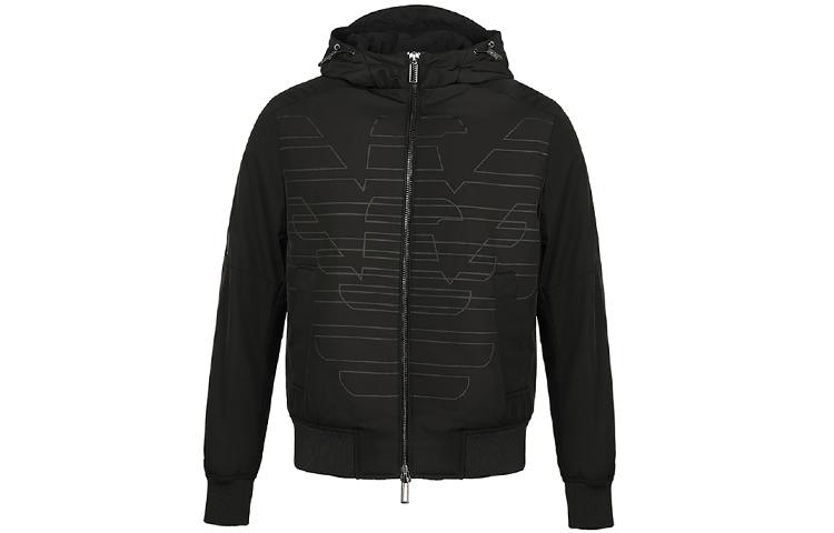 Emporio Armani Classic Logo Satin Bomber Jacket Black 6H1BD9-1NYAZ-0999