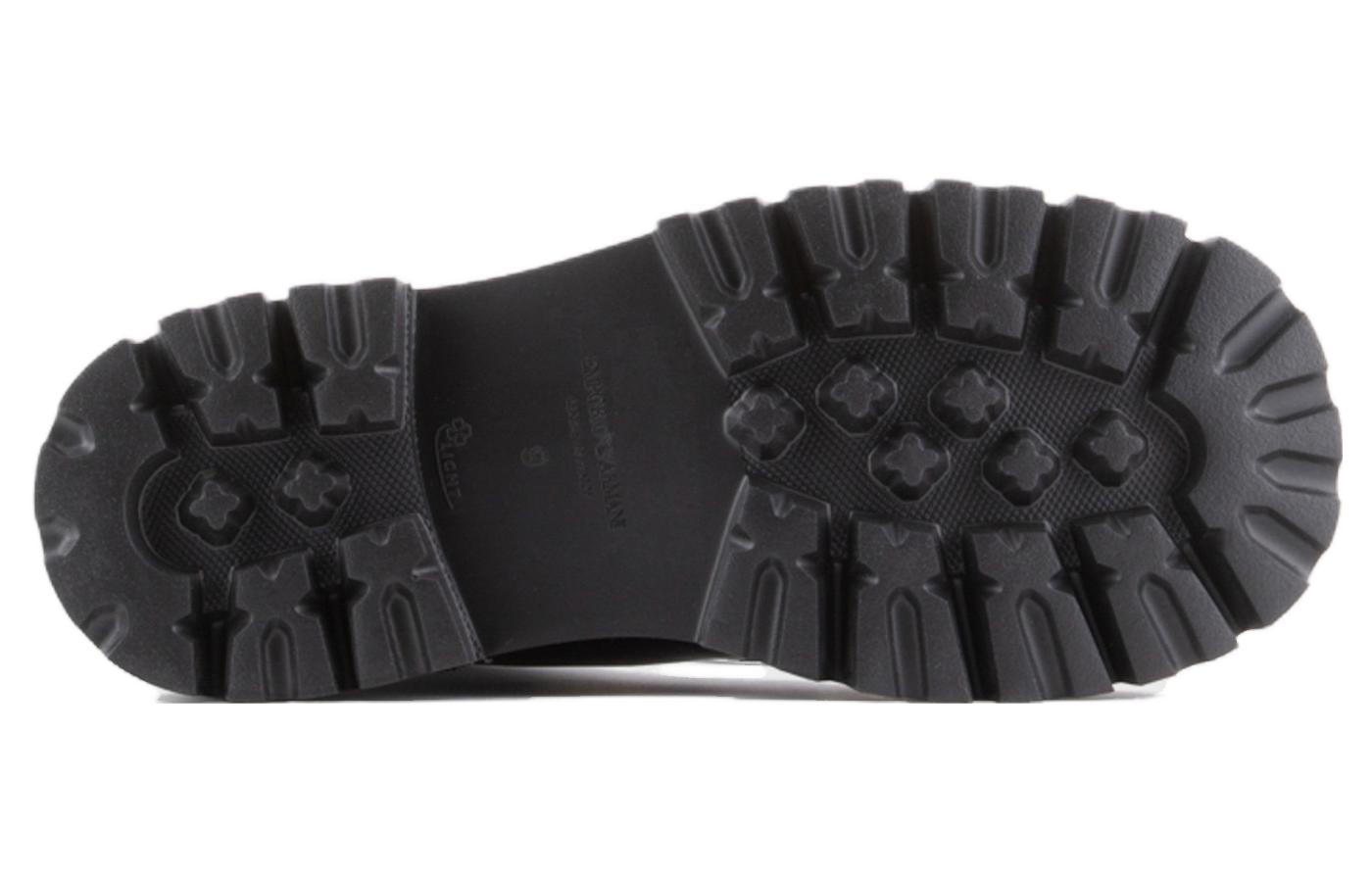 Emporio Armani CNY Leather Boots Black 'Serrated Sole Square Toe' 圖 5