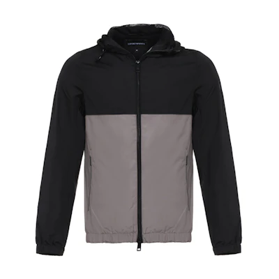 Emporio Armani Color-Block Hooded Jacket Grey/Black 3G1BA8-1NSFZ-F612