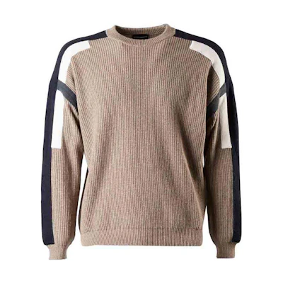 Emporio Armani Colorblock Crewneck Sweatshirt Brown 6K1MTC-1MD5Z-0419