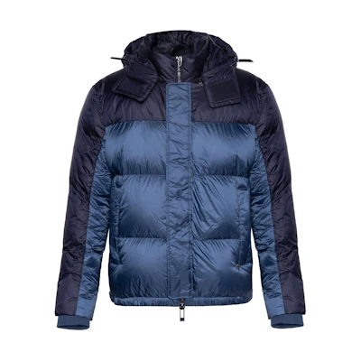 Emporio Armani Colorblock Hooded Down Jacket Blue/Black 6H1BL1-1NLSZ-F968
