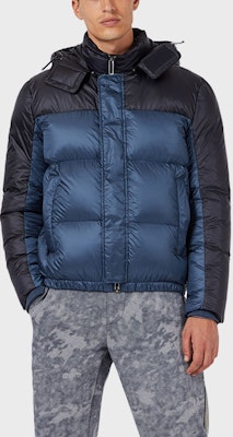 Chaqueta Acolchada con Capucha Emporio Armani Azul/Negro Colorblock. 6H1BL1-1NLSZ-F968 Shop Chaqueta Acolchada con Capucha Emporio Armani Azul/Negro Colorblock. 6H1BL1-1NLSZ-F968